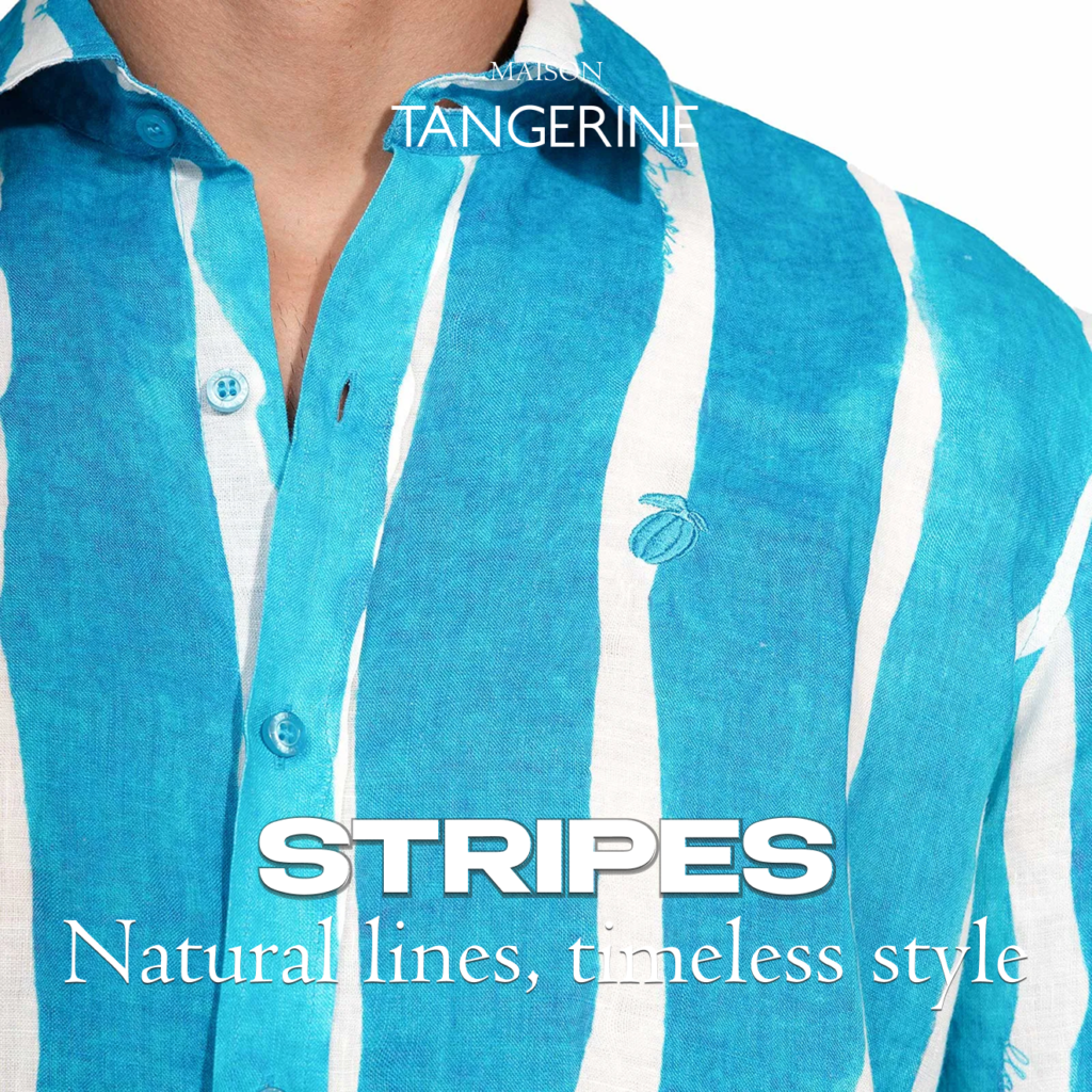 Имейл кампания Stripes на Maison Tangerine – ленена риза на райета